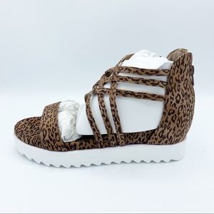 Leopard Print Joss Wedge Sandals by Very G